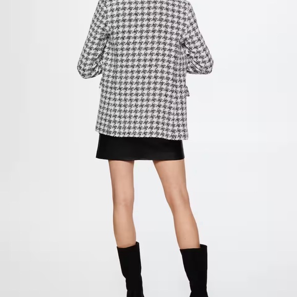 NWT Mango Houndstooth Tweed Blazer XXS - Picture 7 of 8